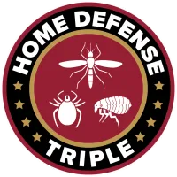 A red and black logo with three different types of bugs.